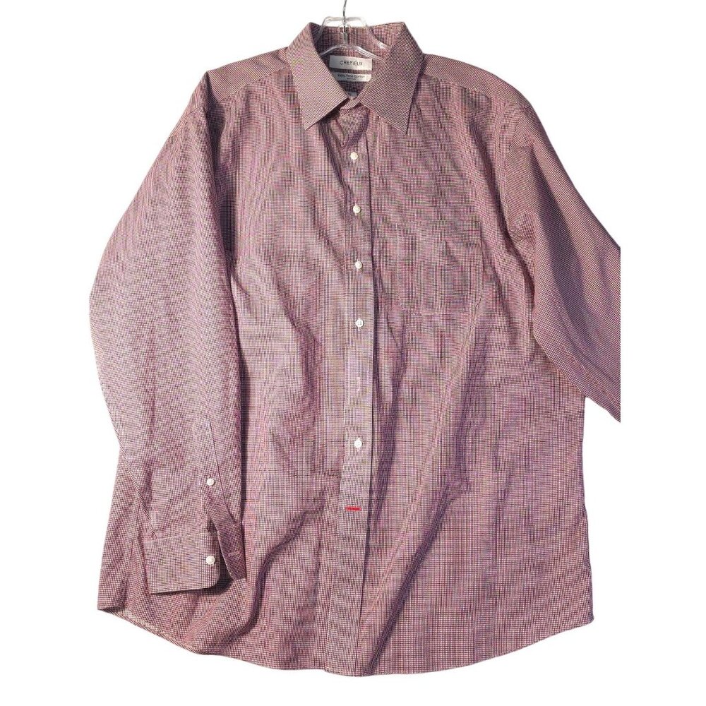 Cremieux Micro Gingham Check Button Down Dress Shirt 100% Pima Cotton Non Iron B
